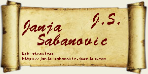 Janja Šabanović vizit kartica